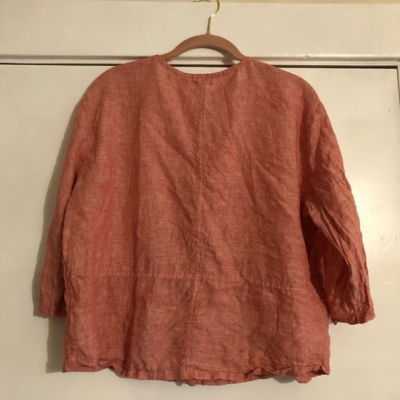 Sigrid Olsen Linen Button Down Blouse - Picture 2 of 6